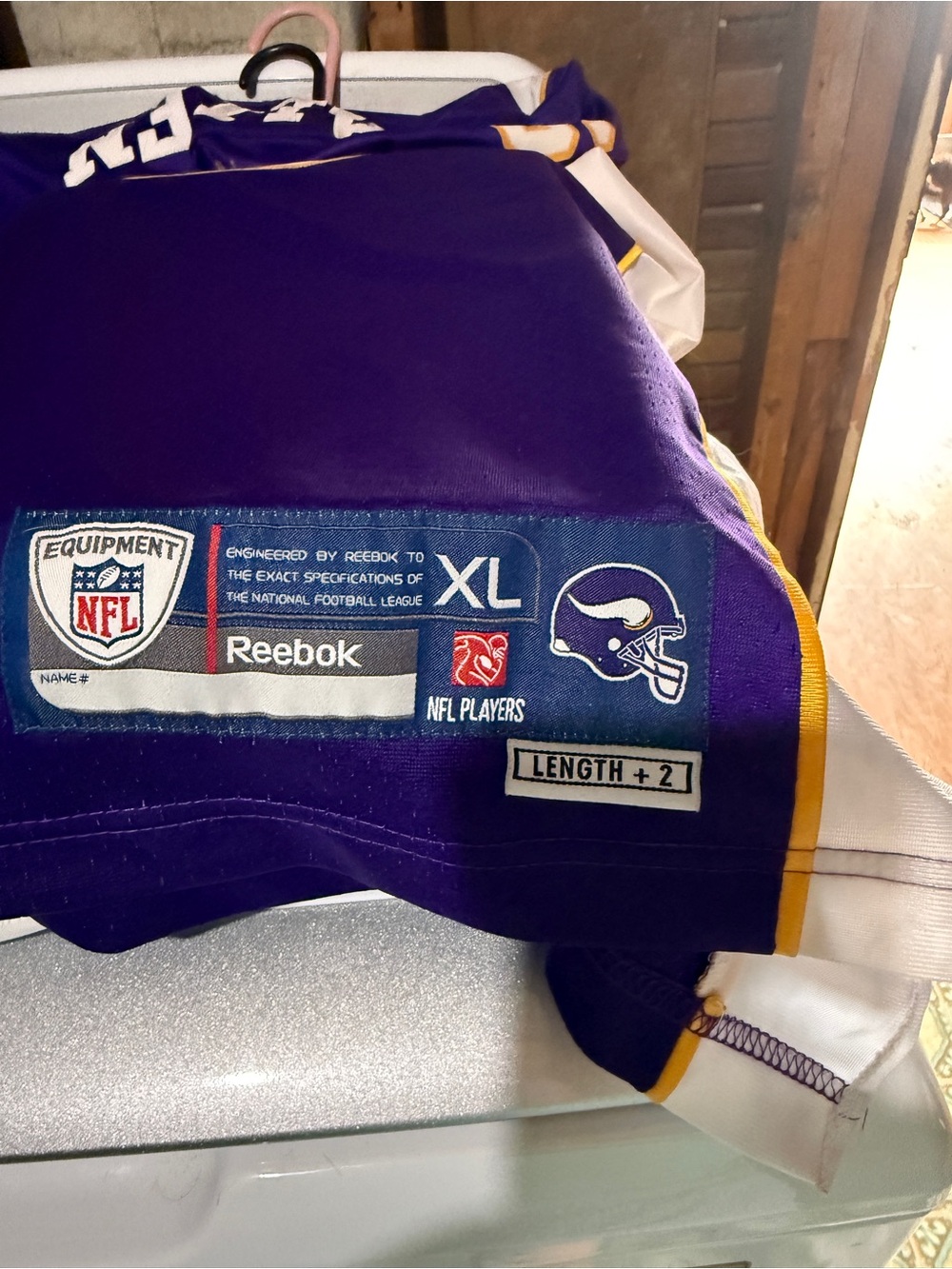 Reebok NFL Vikings Purple and White Jersey